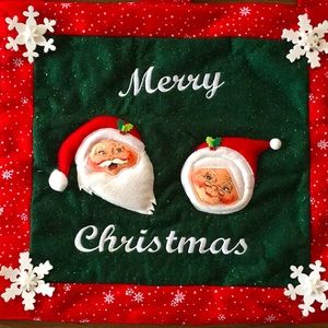 Annalee Santa & Mrs Claus Merry Christmas Banner Wall Hanging Decoration…